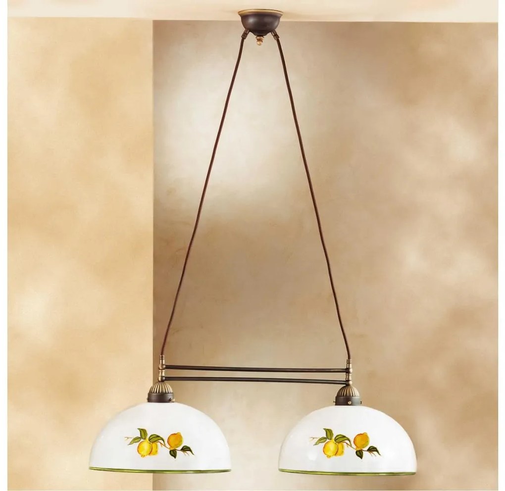 Kolarz 731.82.129 - Csillár zsinóron NONNA 2xE27/75W/230V citromok