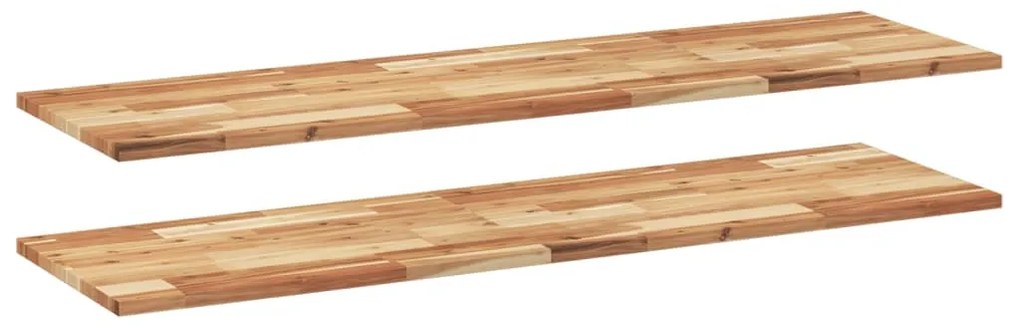 2 db olajbevonatú tömör akácfa függőpolc 160 x 40 x 2 cm
