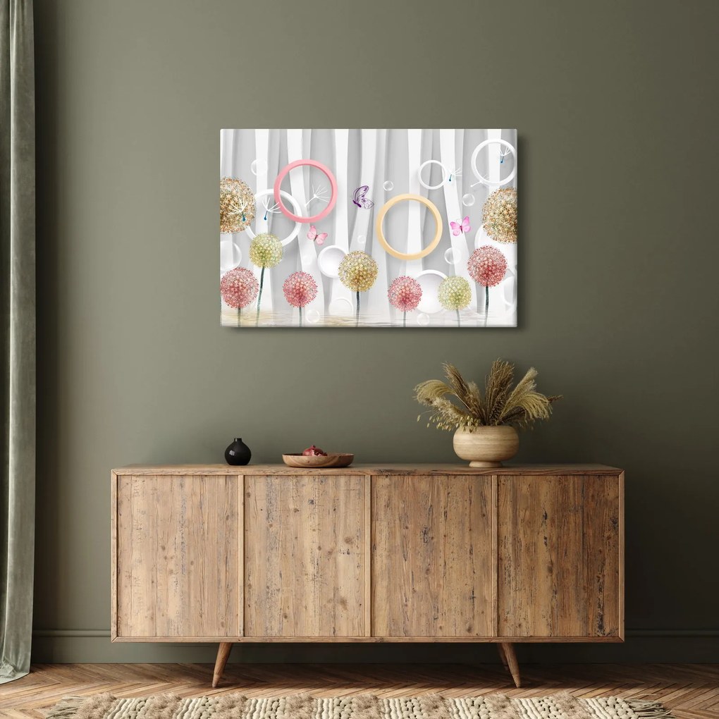 Absztrakt pitypangos kép (90x60 cm)