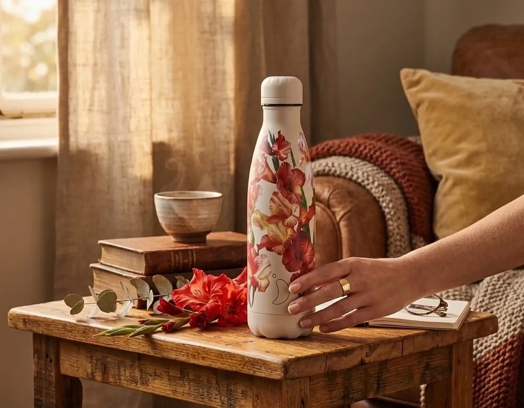 Chilly's Bottles Golden Hour termosz 500ml, virágmintás/eredeti kiadás