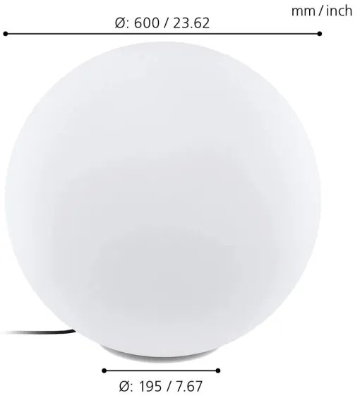 Eglo 98108 - LED RGBW Kültéri állólámpa MONTEROLO-C 1xE27/9W/230V IP65 ø600