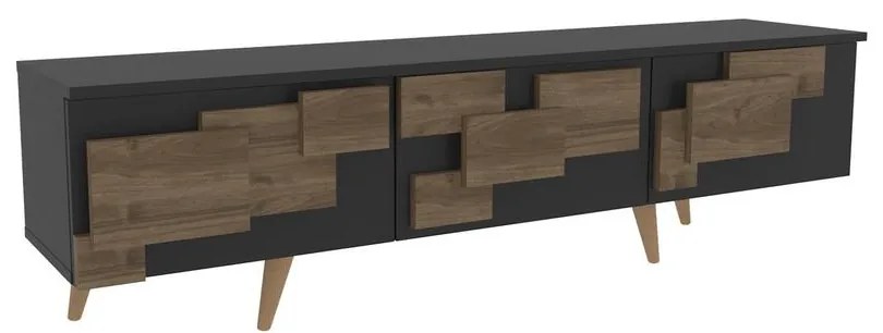 TV szekrény 3 D - Anthracite, Walnut
