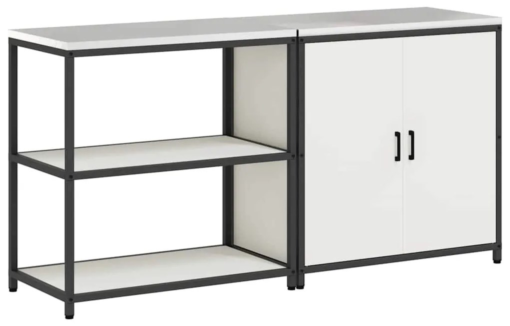 Konyhai Tároló Készlet polcokkal 2 pcs Fehér 180 x 50 x 92 cm