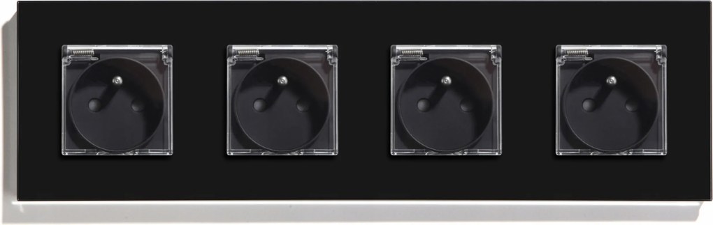 4F Négyszögletes Üveg Elektromos Aljzat IP44 Légmentesen Záródó Flip-flop 299mm