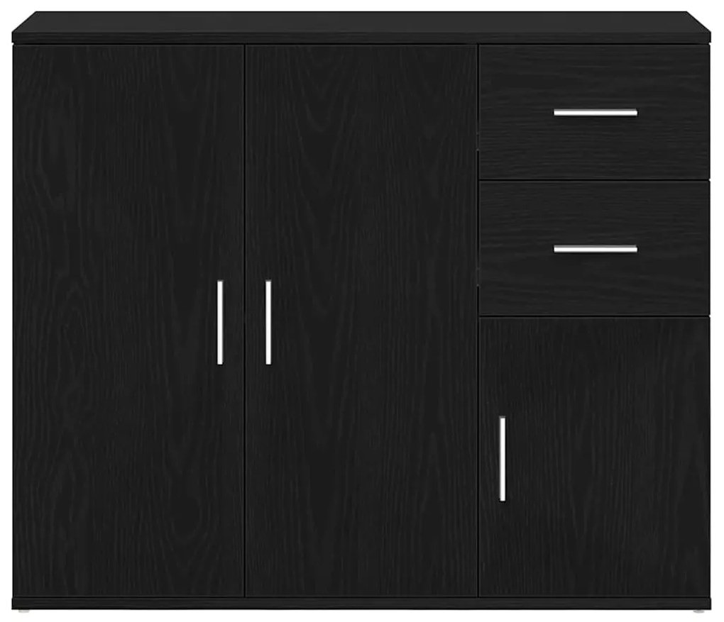 fekete tölgyfa tálalószekrény 91 x 29,5 x 75 cm