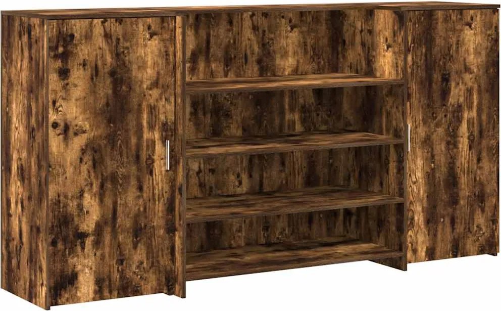 vidaXL recepciós pult füstös tölgy 200x50x103,5 cm szerelt fa