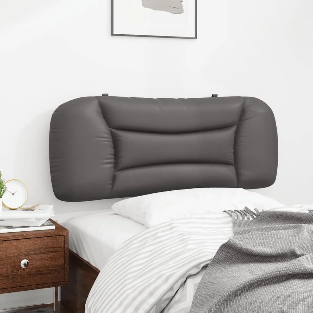 szürke műbőr fejtámla párna 100 cm