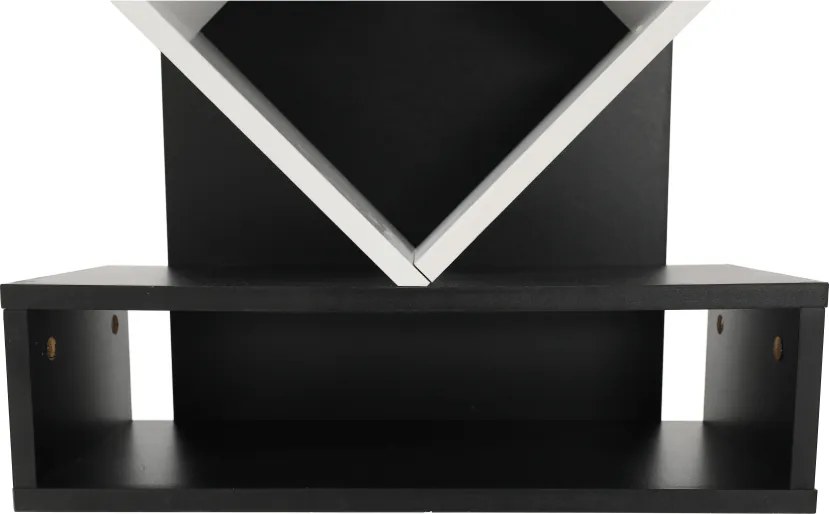 könyvespolc, fehér/fekete, VEVEY