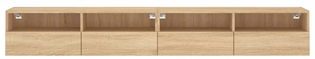 2 db sonoma tölgyszín szerelt fa fali TV-szekrény 100x30x30 cm