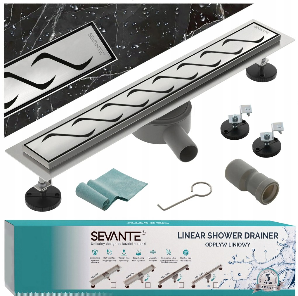 Lineáris lefolyó 120 cm Flat inox rozsdamentes acél forgó szifon