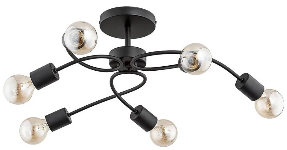 Felületre szerelhető csillár HELIX 6xE27/15W/230V fekete