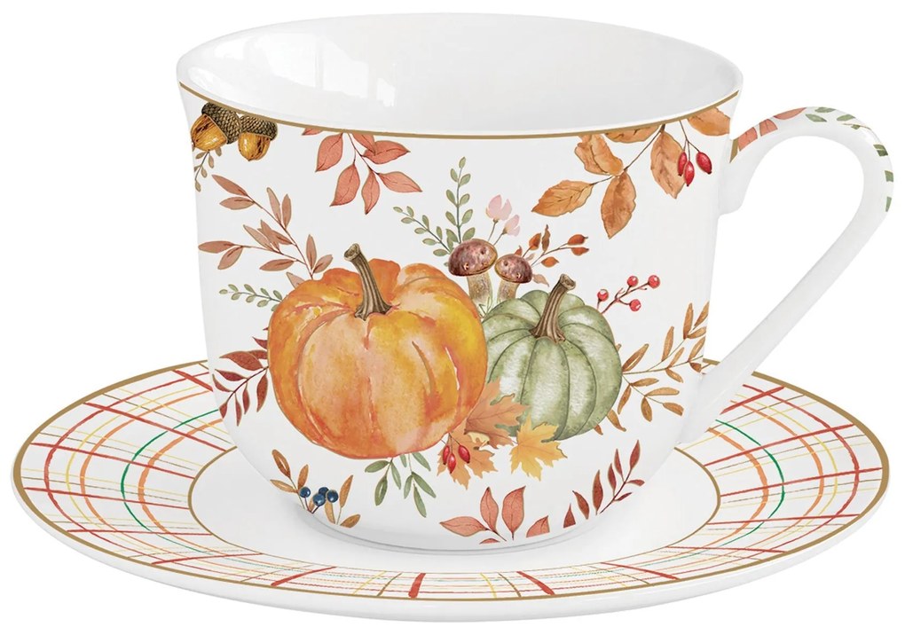 Őszi Mintával dísztökkel díszített Porcelán nagy csésze Harvest