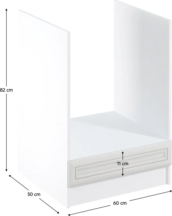 Beépítő alsószekrény D60ZK, fehér/sosna Andersen, SICILIA