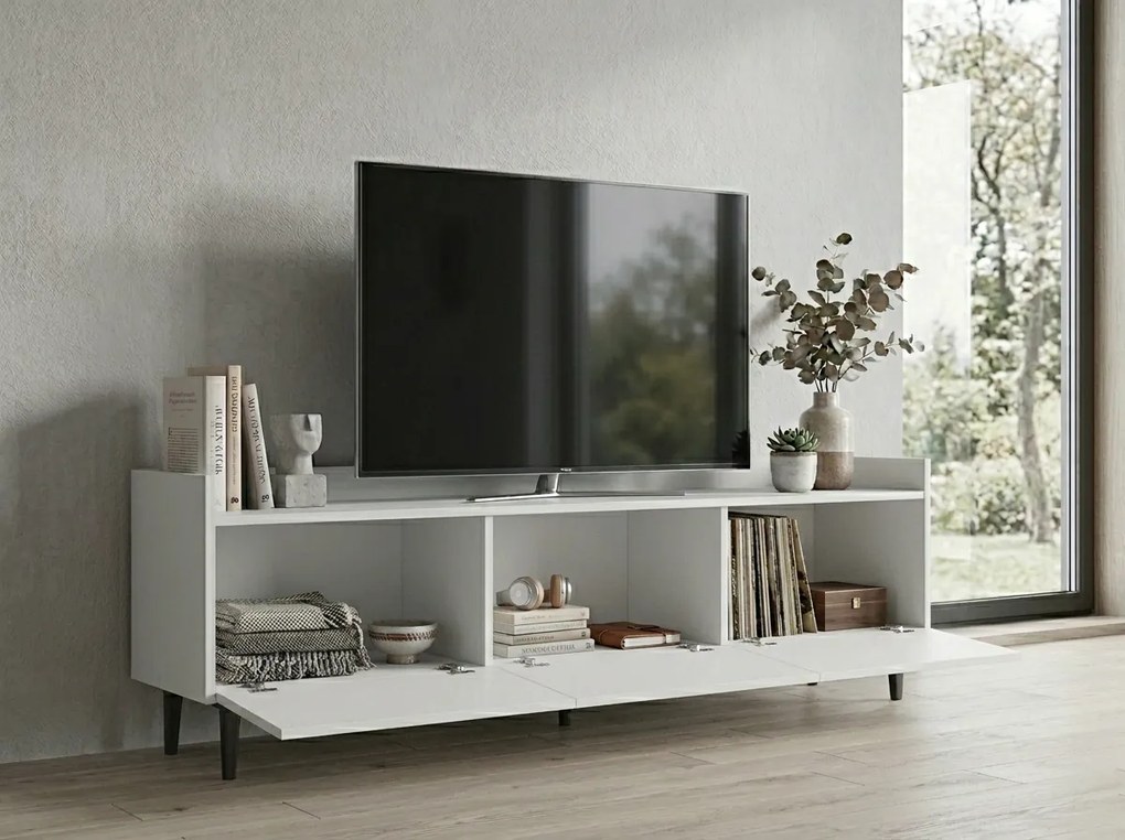 TV állvány PIENA 160 cm, fehér