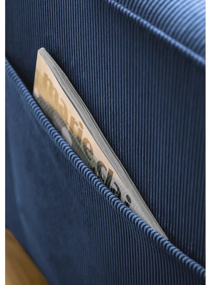 Sötétkék kordbársony fotel Lofty Lilly – Miuform