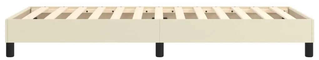 krémszínű műbőr rugós ágykeret 90x190 cm