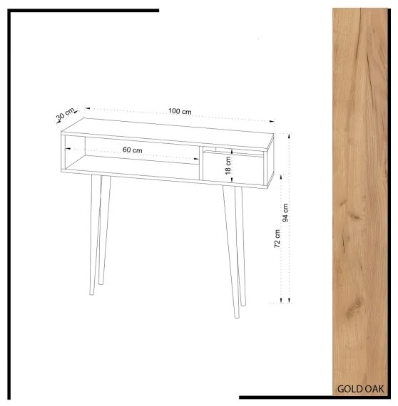 KIOGI konzolasztal 94x100 cm fehér/bézs