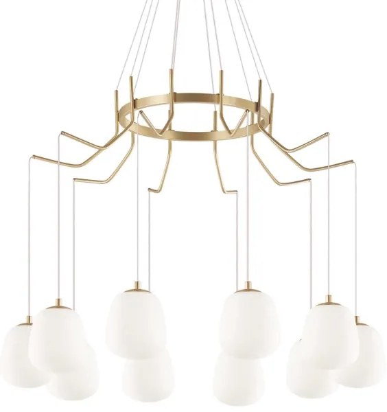 Ideal Lux - LED Csillár zsinóron KAROUSEL 10xG9/3W/230V átm. 82,5 cm réz