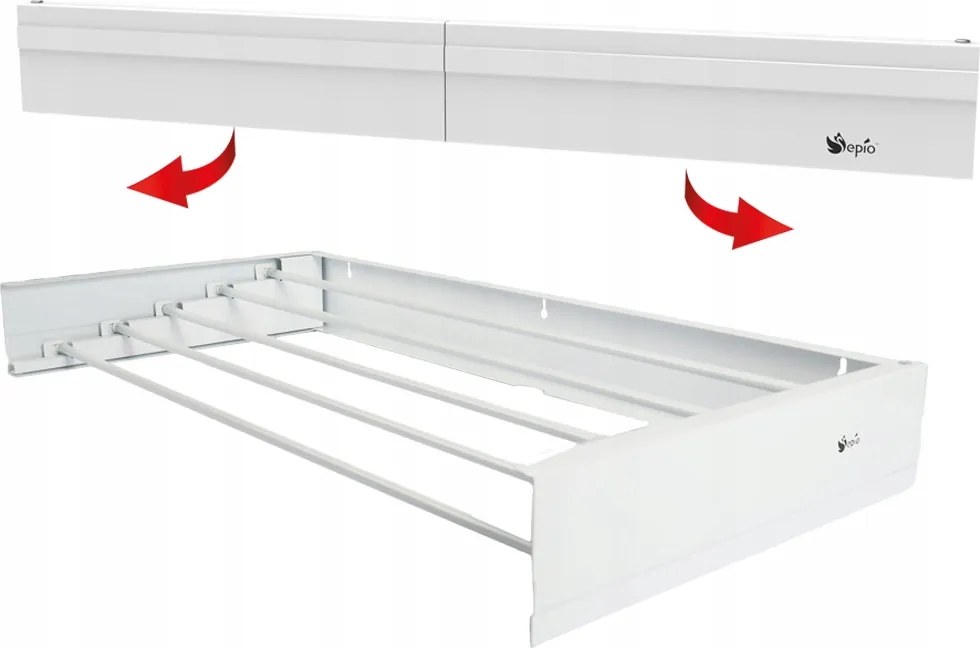 Fali Szárítógép Fehér Harmonika Strapabíró Összecsukható Acél Fürdőszoba
