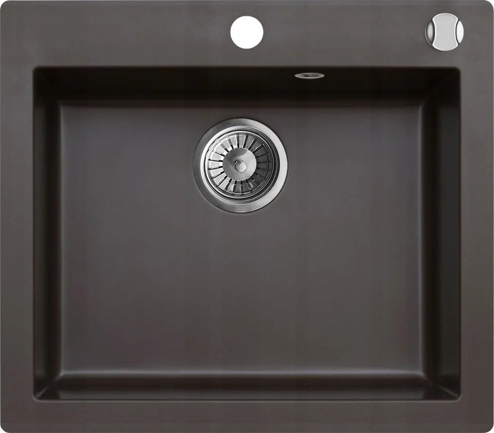 Gránit Mosogató Egykamrás Barna 57x50 Annie 60 Szifon Szett