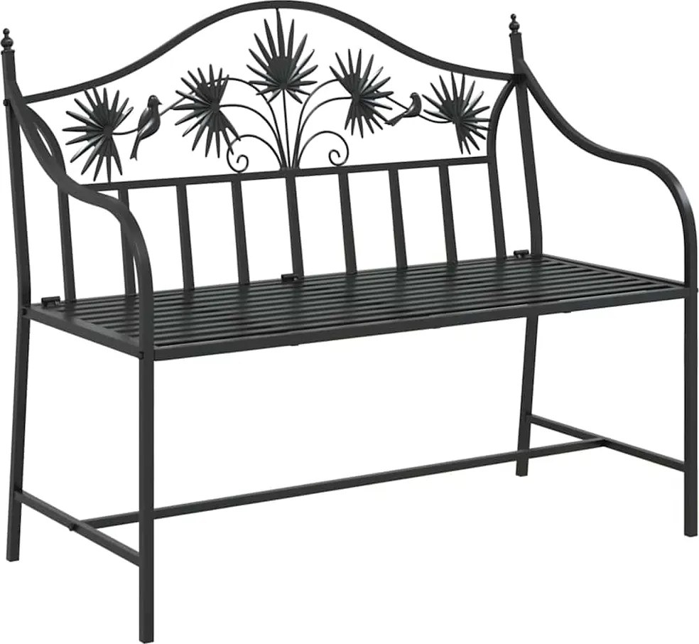 vidaXL Kerti pad Fekete 104 x 52,5 x 89 cm Acél