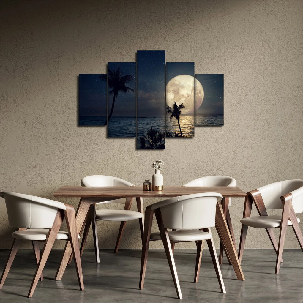 Kép - Strand teliholddal (150x105 cm)
