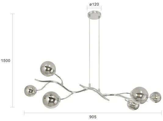 Brilagi - LED Csillár zsinóron MISTEL 6xG9/3W/230V fényezett króm/füstös