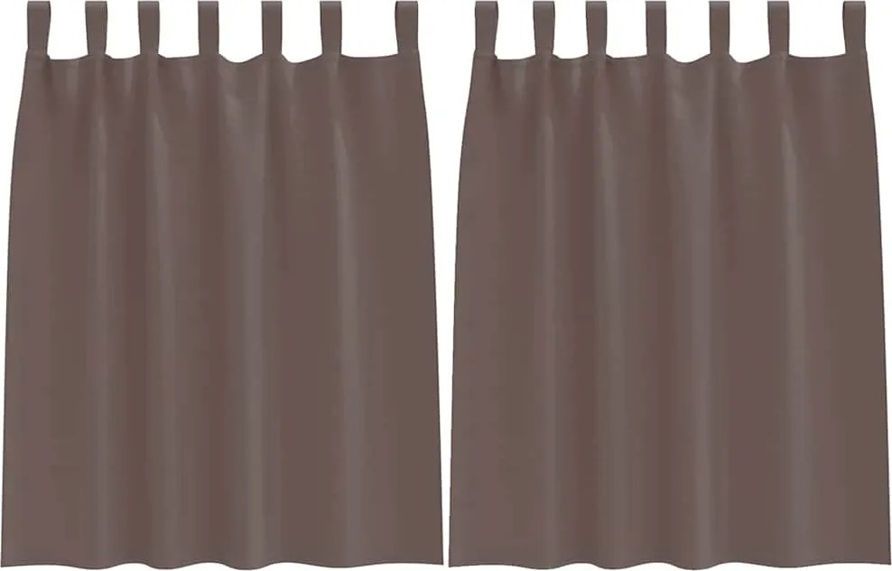 vidaXL Fekete Függöny Gyűrűkkel 2 pcs Sötét Barna 140 x 140 cm