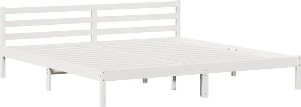 vidaXL Ágykeret Fehér 215,5 x 205,5 x 69,5 cm Tömör fenyőfa