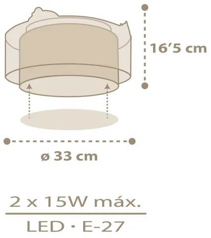 Dalber 76876 - Gyerek mennyezeti lámpa BABY CHICK 2xE27/15W/230V