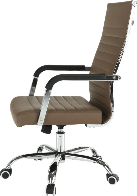 Irodai szék, textilbőr/fém, taupe/króm, FARAN