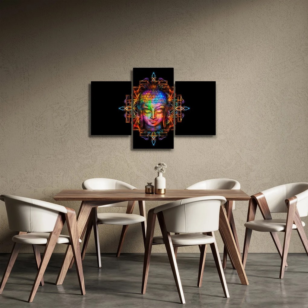 Kép - Buddha mellszobra neon színekben (90x60 cm)