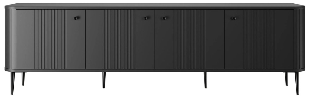 Vesper 4D TV-szekrény 187 cm - fekete / fekete lábak