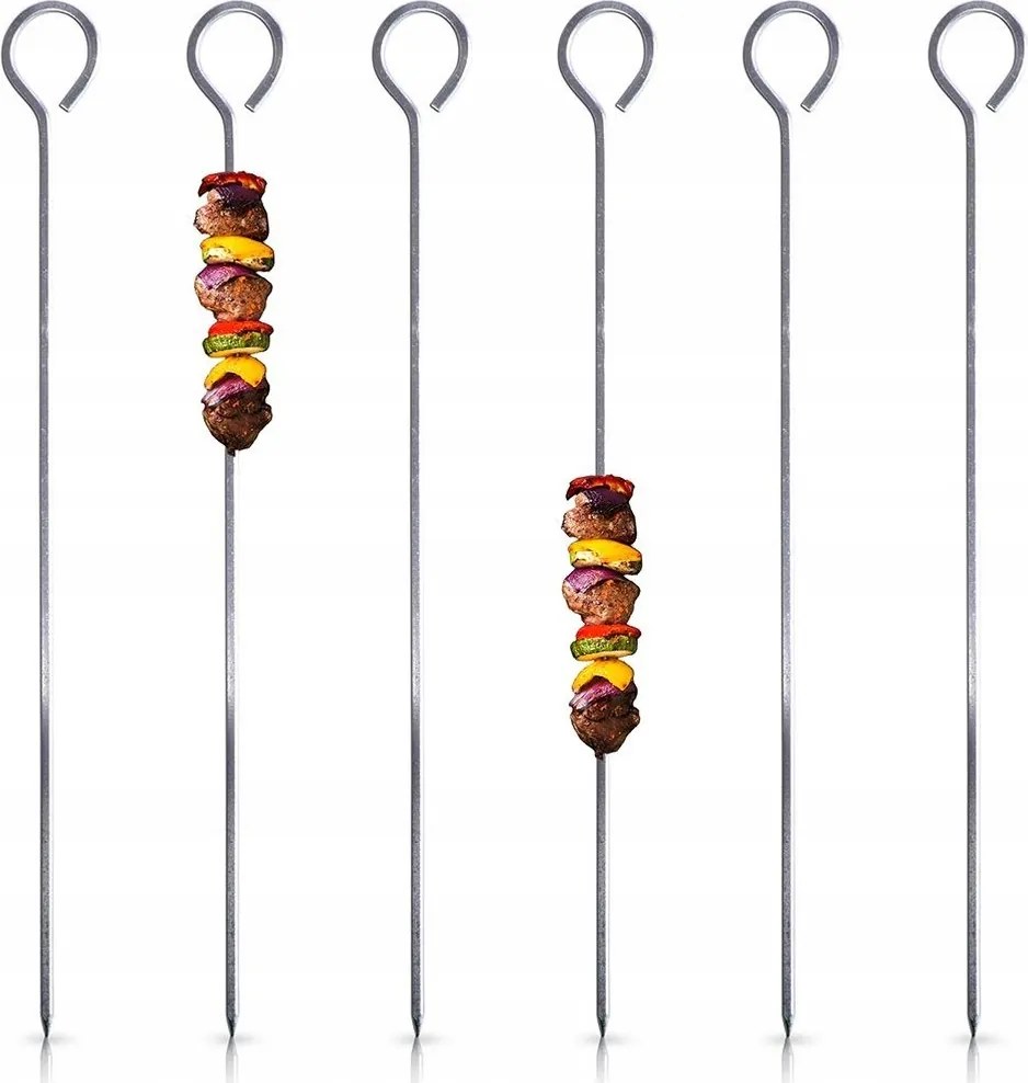 6x Acél spiccek Acél nyársak Grill nyársak