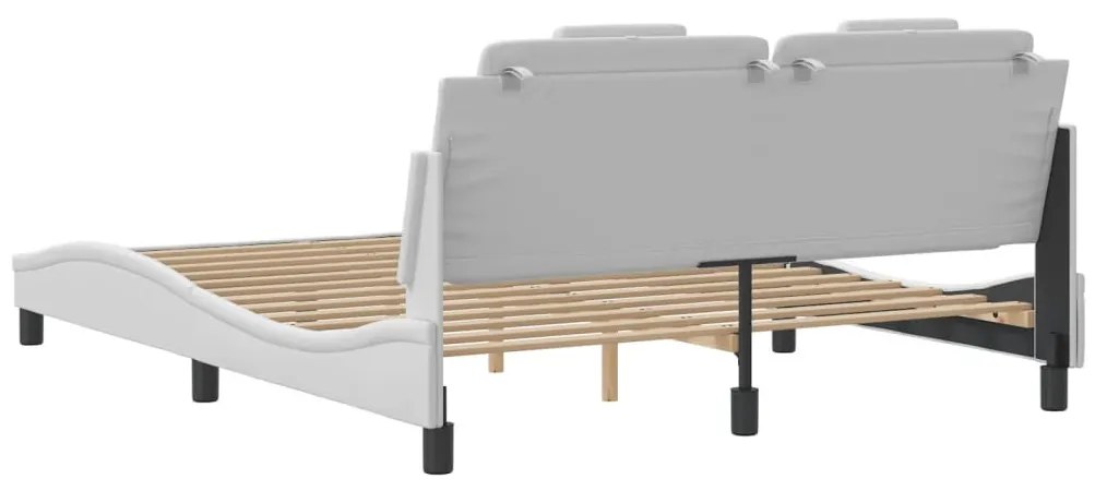 fehér ágykeret Viana LED-ekkel matrac nélkül 160 x 200 cm