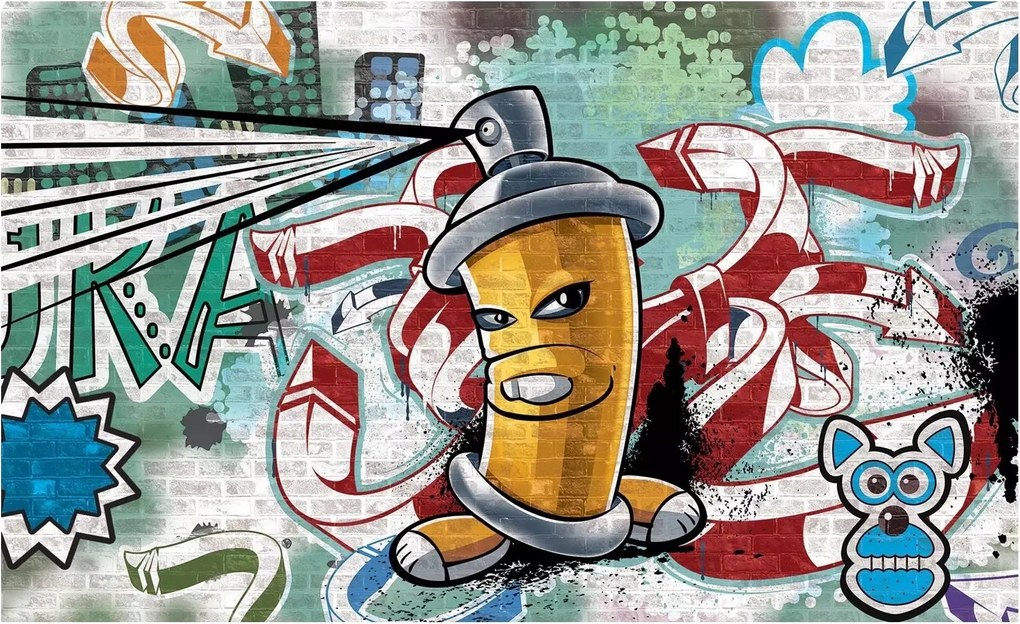 Ifjúsági fotótapéta Graffiti feliratok Szuper Mintás flizelin Ragasztó Ajándék