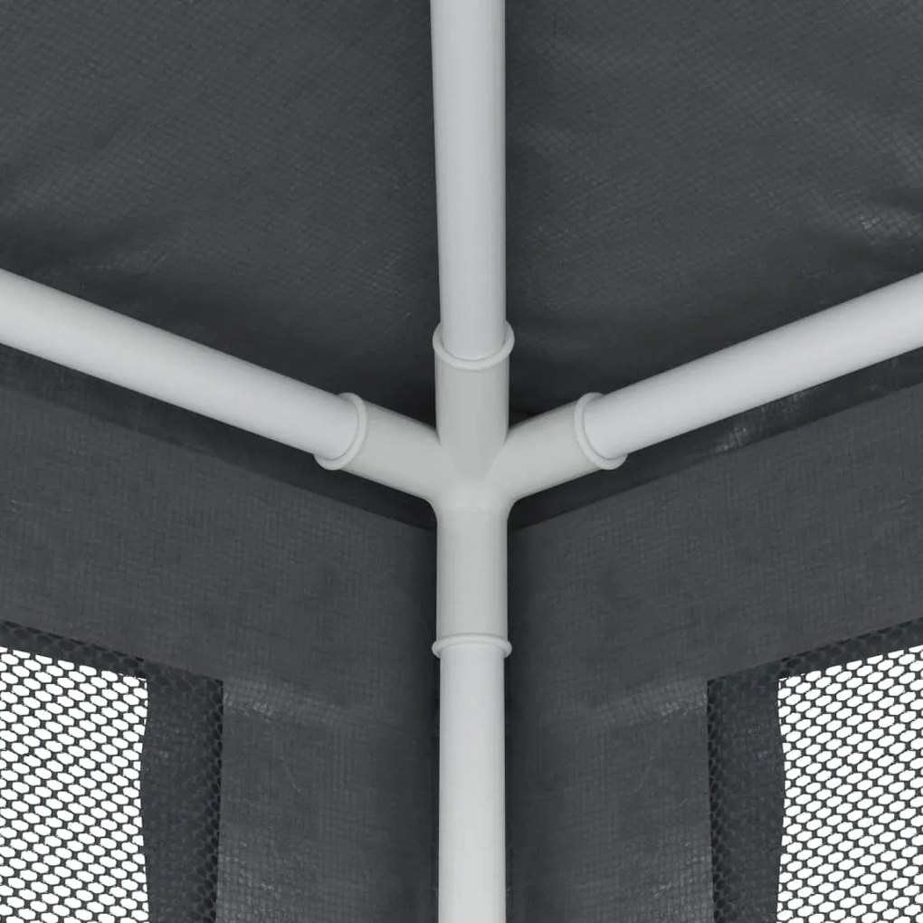 Antracit HDPE rendezvénysátor 8 hálós oldalfallal 3x9 m