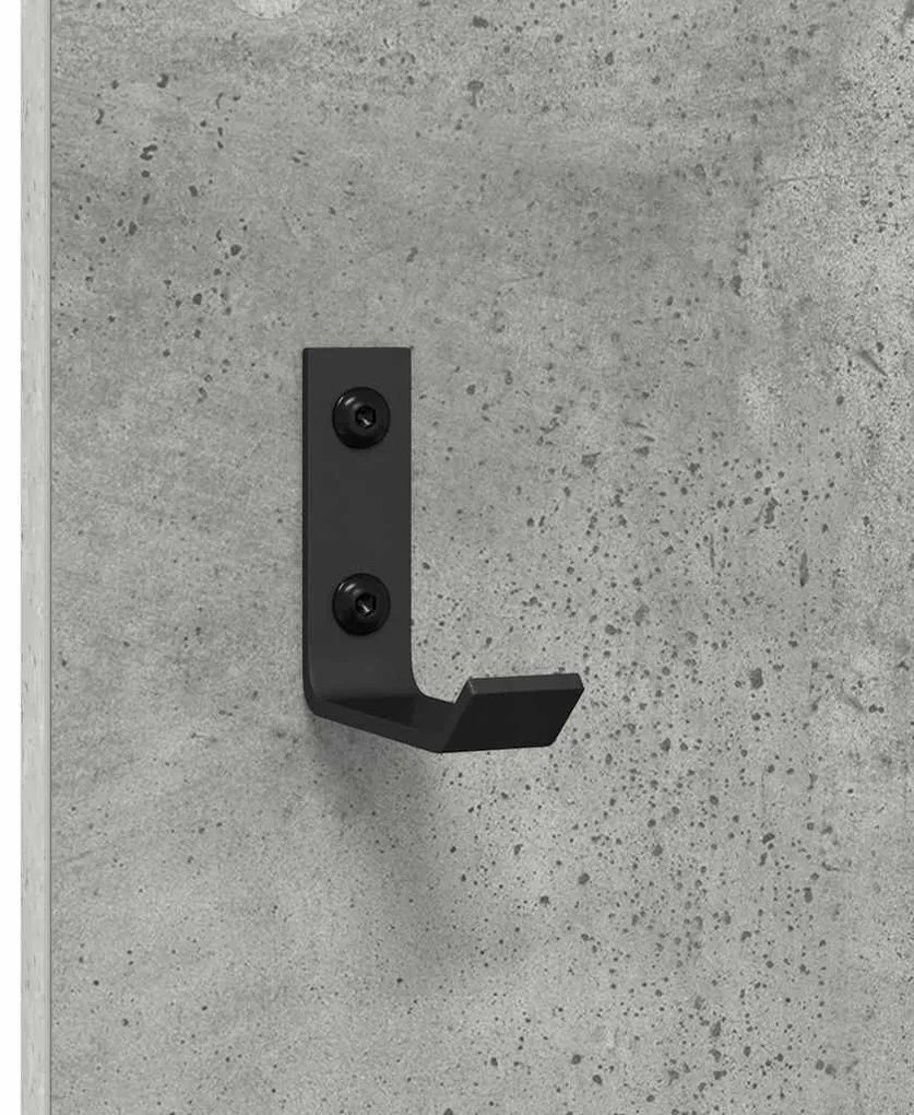 Fali Kabáthorog tárolóval Beton szürke 96 x 1.5 x 90 cm Faanyag