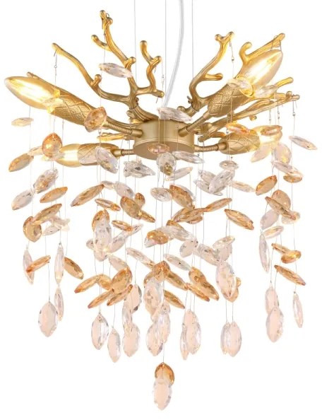 Globo 64138HG - Kábelen függesztett QUEENA csillár 4xE14/40W/230V arany