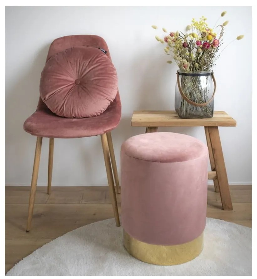 Gamby rózsaszín puff, ø 34 cm - House Nordic