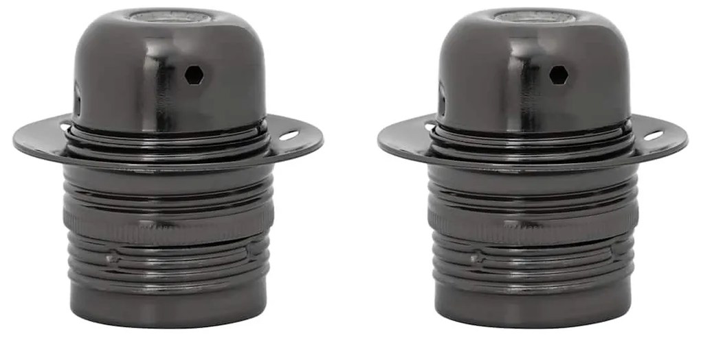 2 db fényes fekete lámpatartók E27