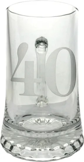 Söröspohár sörhöz 40 éves évfordulóra, fél literes, 400 ml homokfúvott