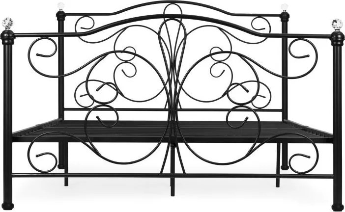 Modern fém ágy stabil vázzal és magas fejtámlával Szélesség: 160 cm | Hossz: 200 cm