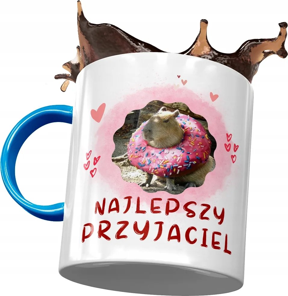 Kapibara Kék Bögre Születésnapra Ajándék Nyomtatott Fotóval