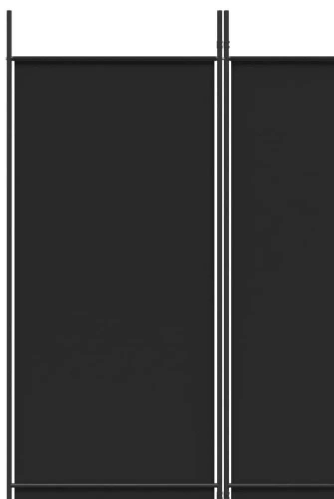 5 paneles fekete szövet térelválasztó 250x220 cm