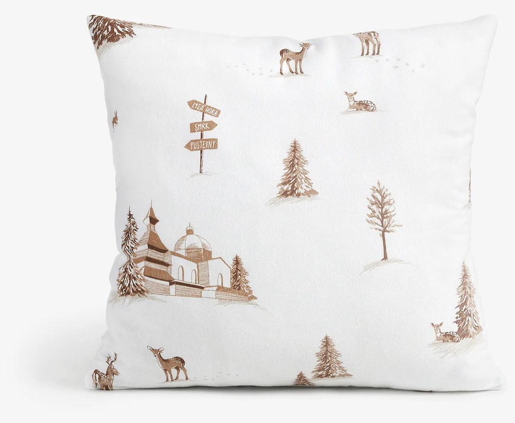 Goldea flanel párnahuzat - hegyvidéki táj 40 x 40 cm