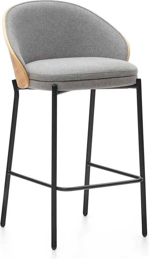 Szürke-natúr színű bárszék (ülésmagasság 65 cm) Eamy – Kave Home