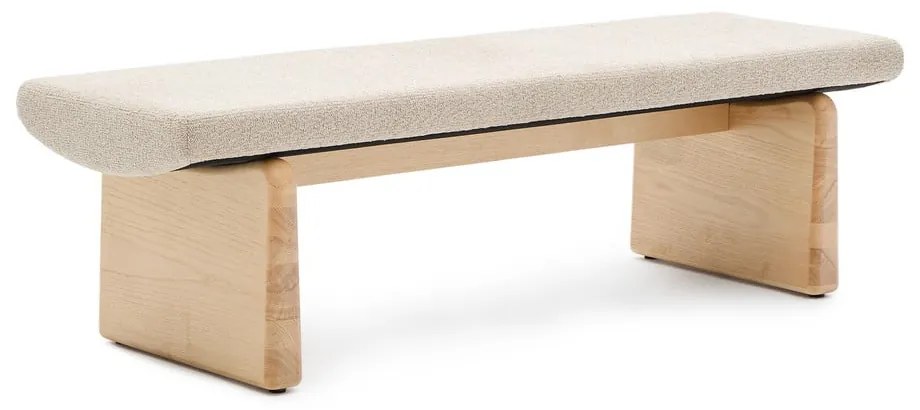 Bézs-natúr színű zsenília pad Topaz – Kave Home