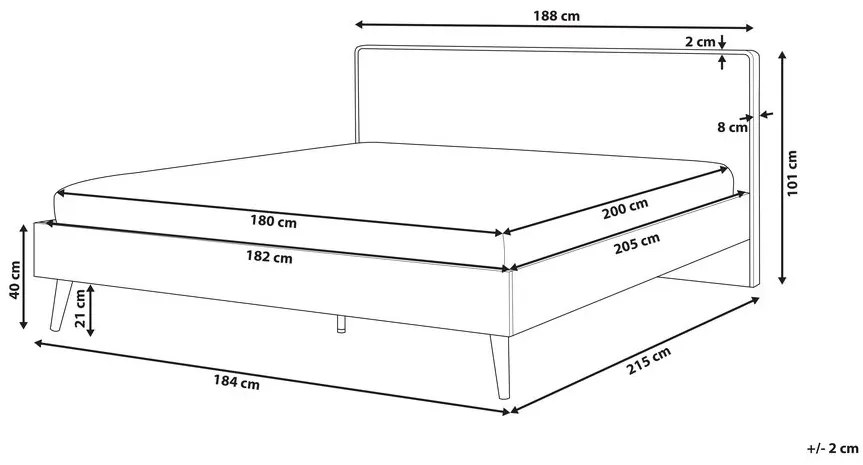 Franciaágy 180 cm SERVI (ágyráccsal és LED világítással) (világos fa). 1007525