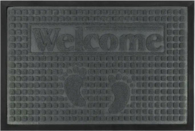 Lábtörlő külső, gumírozott aljú, 60x40 cm, masszív, univerzális